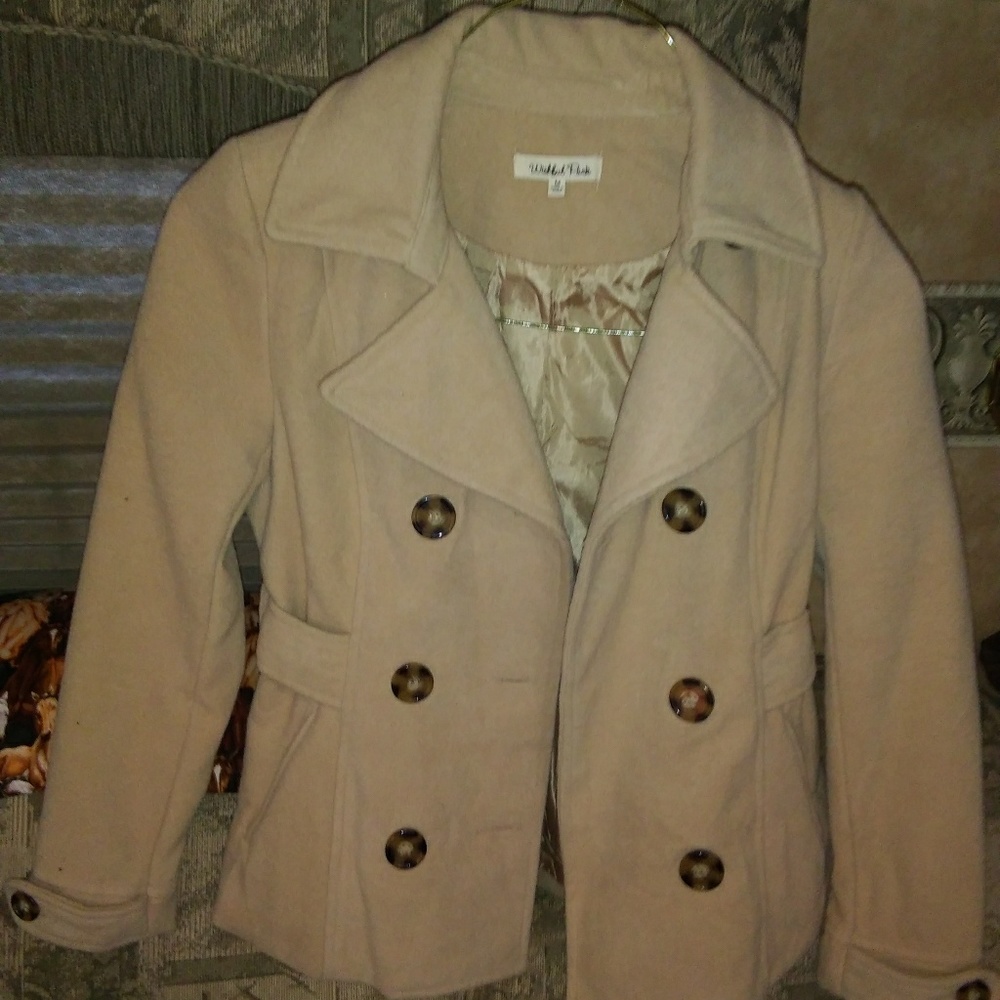 Camel colored peacoat